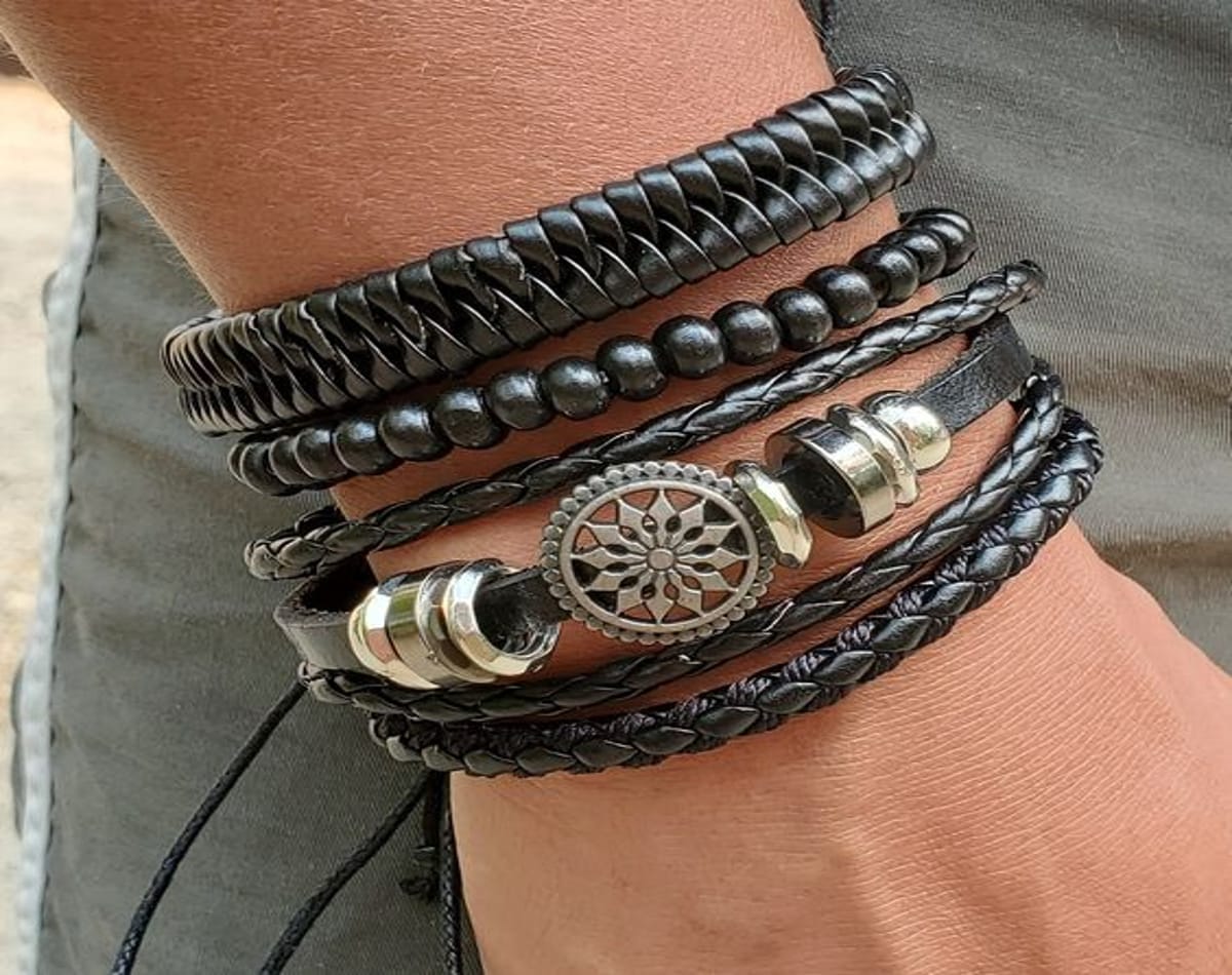 Beaded Leather Combos bracelet