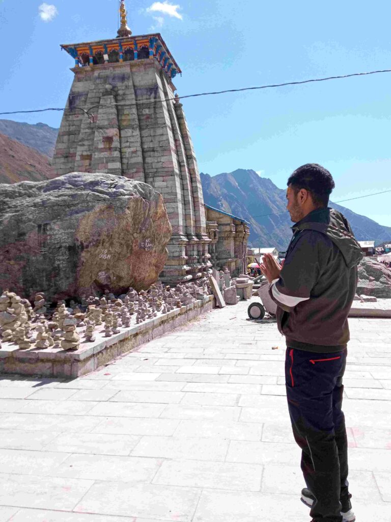 Devotee after Completing the trek of kedarnath