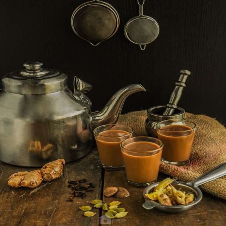 Masala Chai (Spiced Tea) in monsoon